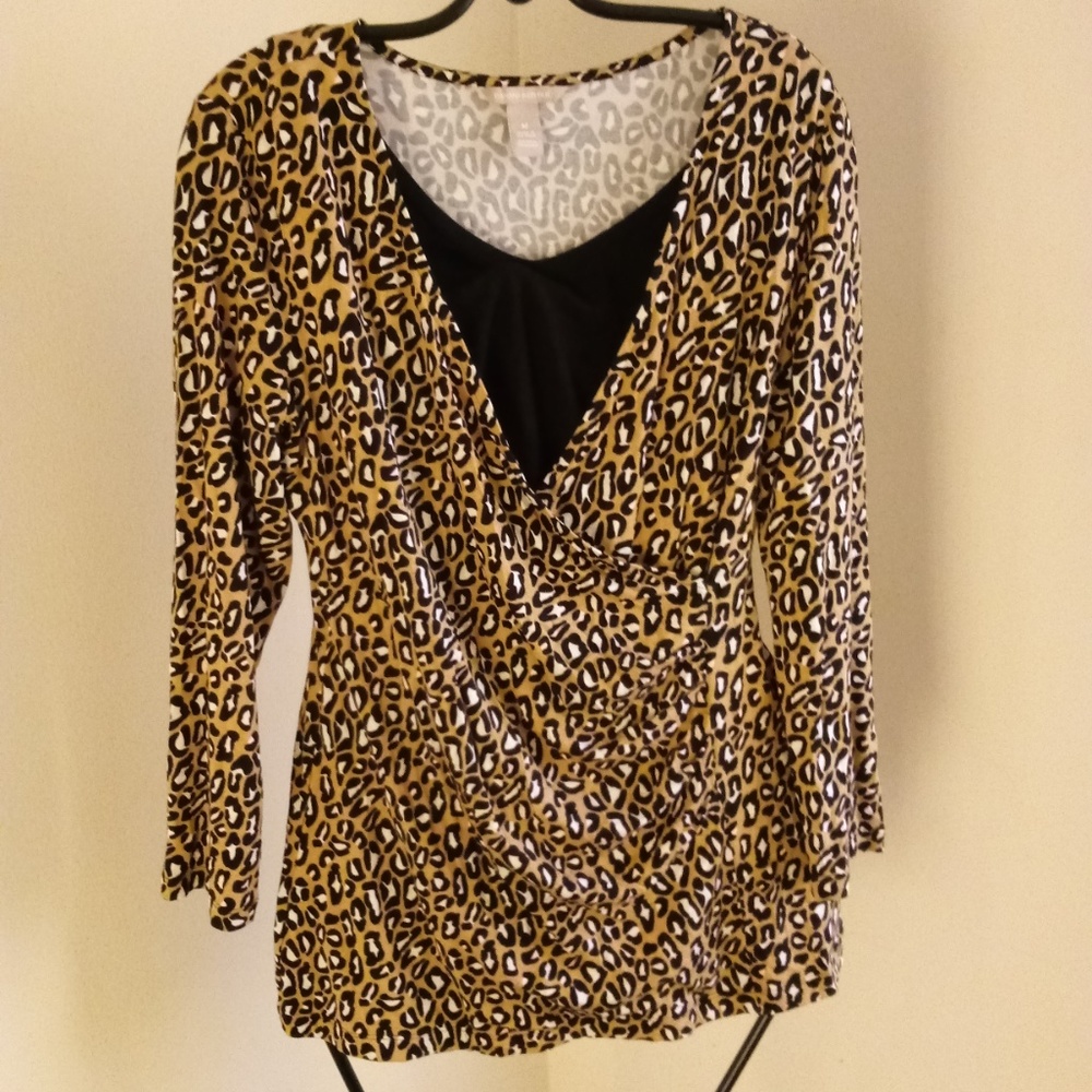 Banana Republic Cheetah Blouse Size M